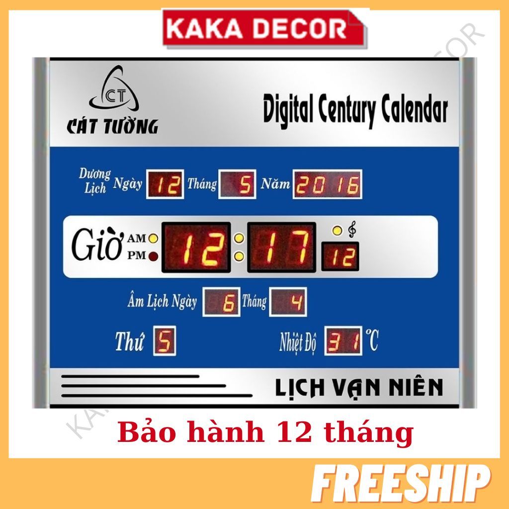 Đồng hồ lịch vạn niên điện tử treo tường