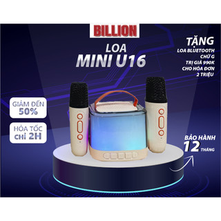 Loa Bluetooth Karaoke U16 Kèm 2 Micro Không Dây Hát Karaoke Tại Nhà, Âm Thanh Hay Bass Cực Chuẩn .