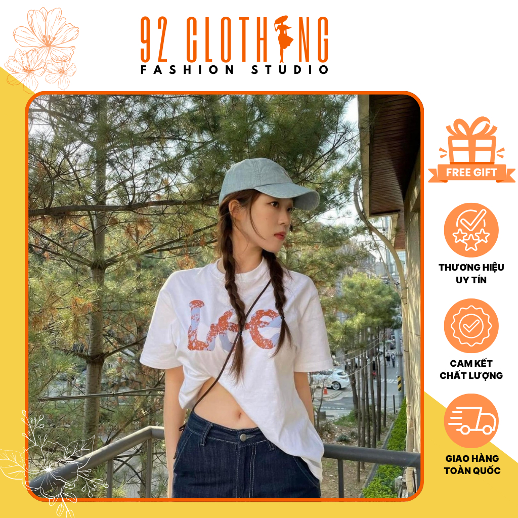 (SẴN) Áo Phông T-Shirt Lee Unisex Ngắn Tay Form Basic Chữ In Trước Ngực - 92 Clothing Store