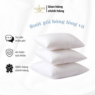 Ruột gối bông lông vũ màu trắng lasante hoa văn 3d kích thước 50x70cm, 45x65cm, 48x74cm và 60x60cm