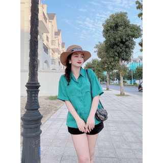 Áo sơ mi 2 túi đũi cộc tay rơi