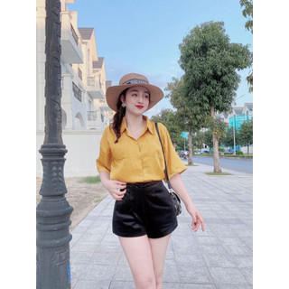 Áo sơ mi 2 túi đũi cộc tay rơi