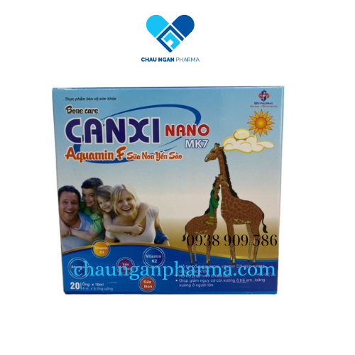 Siro canxi Tăng chiều cao Canxi Nano MK7 D3 Diophaco Hộp 20 ống x 10ml