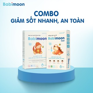 Combo Giảm Sốt Nhanh An Toàn Babimoon (Khăn lau hạ sốt thảo dược Babimoon, Miếng dán hạ sốt Babimoon)