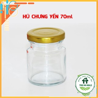 Hũ chưng yến thủy tinh tròn nắp vặn thiếc 70ml đựng yến sữa chua thực phẩm