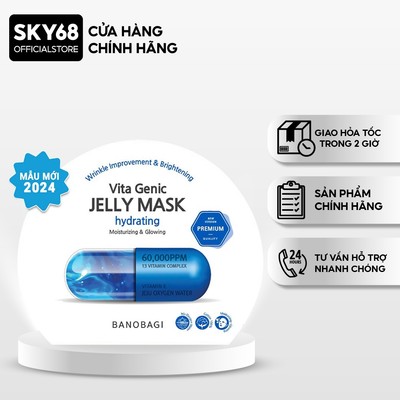 Mặt Nạ Cấp Ẩm, Phục Hồi BANOBAGI PREMIUM Vita Genic Jelly Mask Hydrating 30ml - XANH DƯƠNG (NEW)