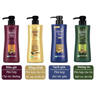  Dầu gội dược liệu Nguyên Xuân - Chăm sóc tóc phục hồi tóc hư tổn - Chai 350ml Có vòi  Tặng Thêm 10%  