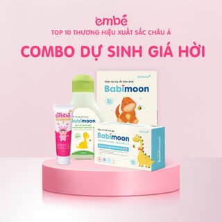 Combo Dự Sinh Giá Hời chăm sóc sức khỏe toàn diện: Kem Embé Plus, Nước tắm gội, Gạc rơ lưỡi, Khăn lau hạ sốt Babimoon
