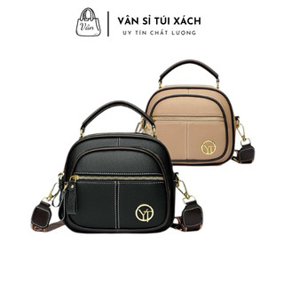  Túi xách nữ đeo chéo thời trang giá rẻ thiết kế khoá móc đen sang chảnh
