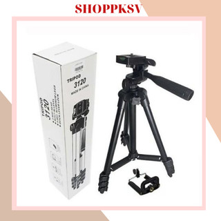Chân quay điện thoại tripod 3120 A,Giá đỡ điện thoại khung đen chắc chắn tặng kẹp điện thoại