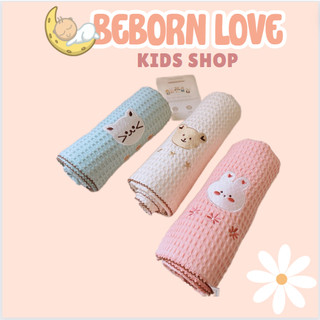 Chăn Lưới Thêu Vải Waffle Sợi Tre Monona  BEBORN LOVE Dành Cho Bé Trai - Bé Gái