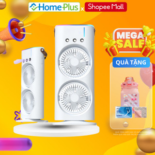 Quạt Phun Sương Tích Điện Quạt Điều Hòa Tích Điện Có 2 Khoang Gió Làm Mát Bằng Hơi Nước, Có Đèn LED Decor Làm Đèn -ONEBI