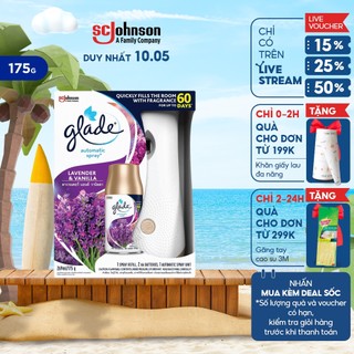  GLADE Bộ máy & lõi xịt thơm phòng tự động Hương Lavender 175g