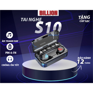 Tai nghe S10 Pro pin 8h, bass cực hay, hỗ trợ đàm thoại, chống nước IPX7, kiêm sạc dự phòng - Audio365 . BILLION TECH .