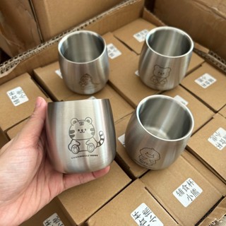 Cốc inox 304 hoạt hình Thiết kế dễ thương, Cốc nước chống bỏng Bát súp cho bé, Bộ đồ ăn gia đình