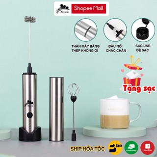 Máy đánh bọt cà phê, SIPANIC DT02 cầm tay thép không gỉ, đế sạc USB tiện lợi