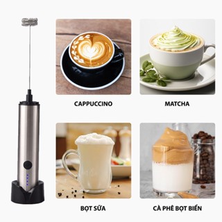 Máy đánh bọt cà phê, SIPANIC DT02 cầm tay thép không gỉ, đế sạc USB tiện lợi
