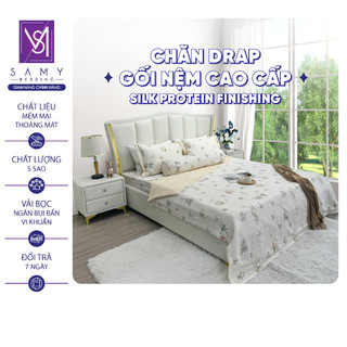 Bộ Chăn Ga Gối Lụa Modal Luxury Bamsilk SAMY BEDDING Thỏ Ngọc Mát Mịn