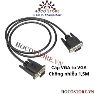 Dây chống nhiễu cáp vga to vga màu đen 1.5m l hoco store pc