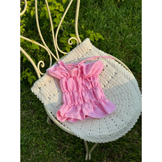 [KHÔNG RESTOCK] RED DOLLETE TUBE TOP - Áo ống nhún caro đỏ cột nơ mùa hè đi biển