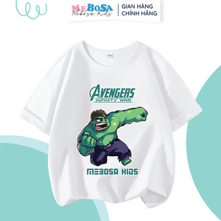 Áo cộc tay bé trai hình Hulk MEBOSA KIDS - Hàng chính hãng cotton cao cấp size 10-32kg MEBOSA162