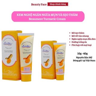 Kem beaumore turmeric cream - kem nghệ ngăn ngừa mụn và sẹo thâm 10g - 40g