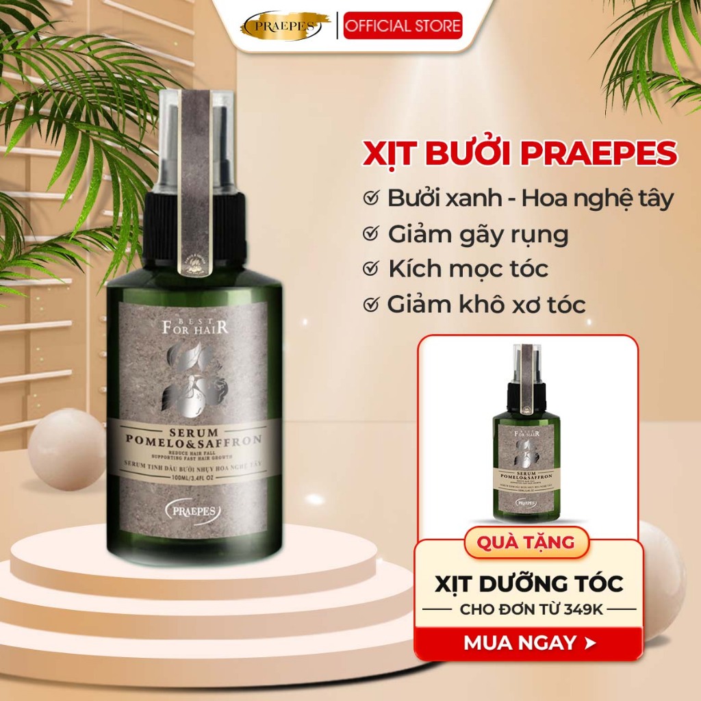 Xịt bưởi Praepes mọc tóc nhanh giảm rụng kích mọc tóc phục hồi lâu bết 100ml
