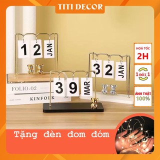 Lịch lật số để bàn trang trí bàn làm việc, lịch để bàn decor bàn học, lịch gỗ vạn niên