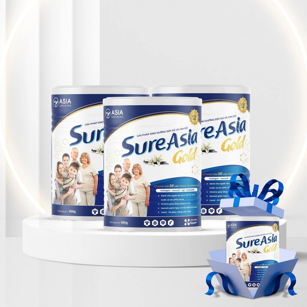 Combo 3 Hộp Sữa Sure Asia Gold 900g. Tặng 1 Hộp Cùng Loại 900g