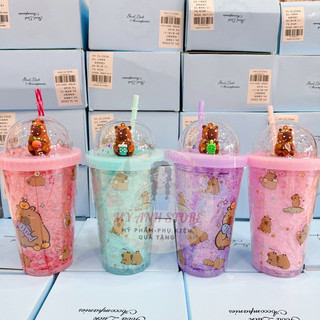 Ly Nhựa Vĩnh Cửu 2 Lớp Mẫu Ly loopy, capybara Cute