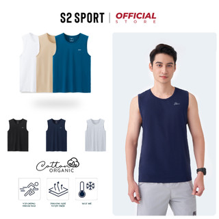 Áo tanktop nam S2 SPORT áo sát nách thể thao chất cotton mềm rộng rãi dáng thể thao - STT02