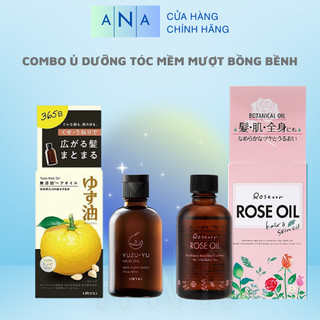 Combo Dầu Dưỡng Tóc Hoa Hồng Rose Oil Botanical và Dầu Dưỡng Cam Quýt Yuzu Hair Oil Nhật Bản
