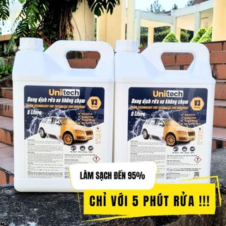 Công nghệ rửa xe bọt tuyết không chạm UNITECH V3 can 5 lít Dung dịch rửa xe chính hãng,siêu sạch
