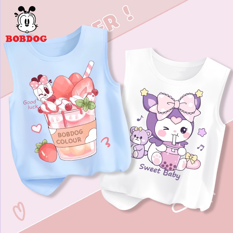 Áo ba lỗ bé gái BOBDOG,áo thun 3 lỗ bé gái in hình cho bé