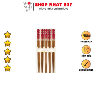 [Hỏa Tốc HN] Set 5 đôi đũa hoa đỏ cao cấp nội địa Nhật Bản