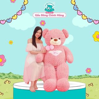 Gấu Bông Teddy Cao Cấp Angel hồng lông xoắn 80cm - 1m1 - 1m3 - 1m6. Quà tặng Đẹp và ý nghĩa.