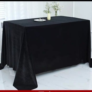 Khăn Trải Bàn Tiệc Vải Nhung Màu Đen Phủ Bàn Trang Trí Sinh Nhật, Lễ Hội Sang Trọng Anhome