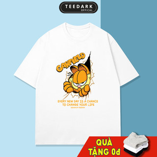 Áo thun unisex tay lỡ THE GARFIELD by TEEDARK chất cotton không xù, Áo phông nam nữ form rộng