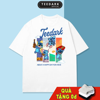 Áo thun unisex tay lỡ THE STITCH by TEEDARK chất cotton không xù, Áo phông nam nữ form rộng