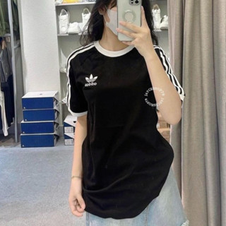 Áo Phông Adidas Bo Viền 3 Sọc Tay Áo Chất Cotton logo Thêu Dáng Rộng Hot Trend - Áo Thun Nam Nữ Phong Cách Trẻ Trung Hot