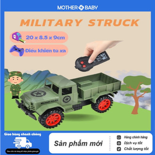 Xe ô tô bán tải quân sự điều khiển từ xa, mô hình xe ben quân sự đồ chơi cho bé trai.