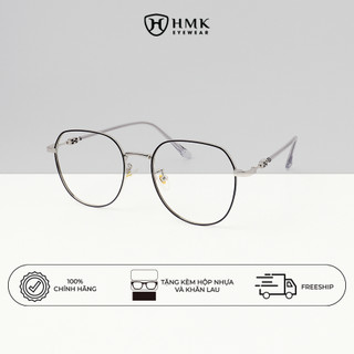 Gọng Kính Cận Nam Nữ Chất Liệu Kim Loại HMK Eyewear Dáng Oval Xinh Xắn Phong Cách - KL68009