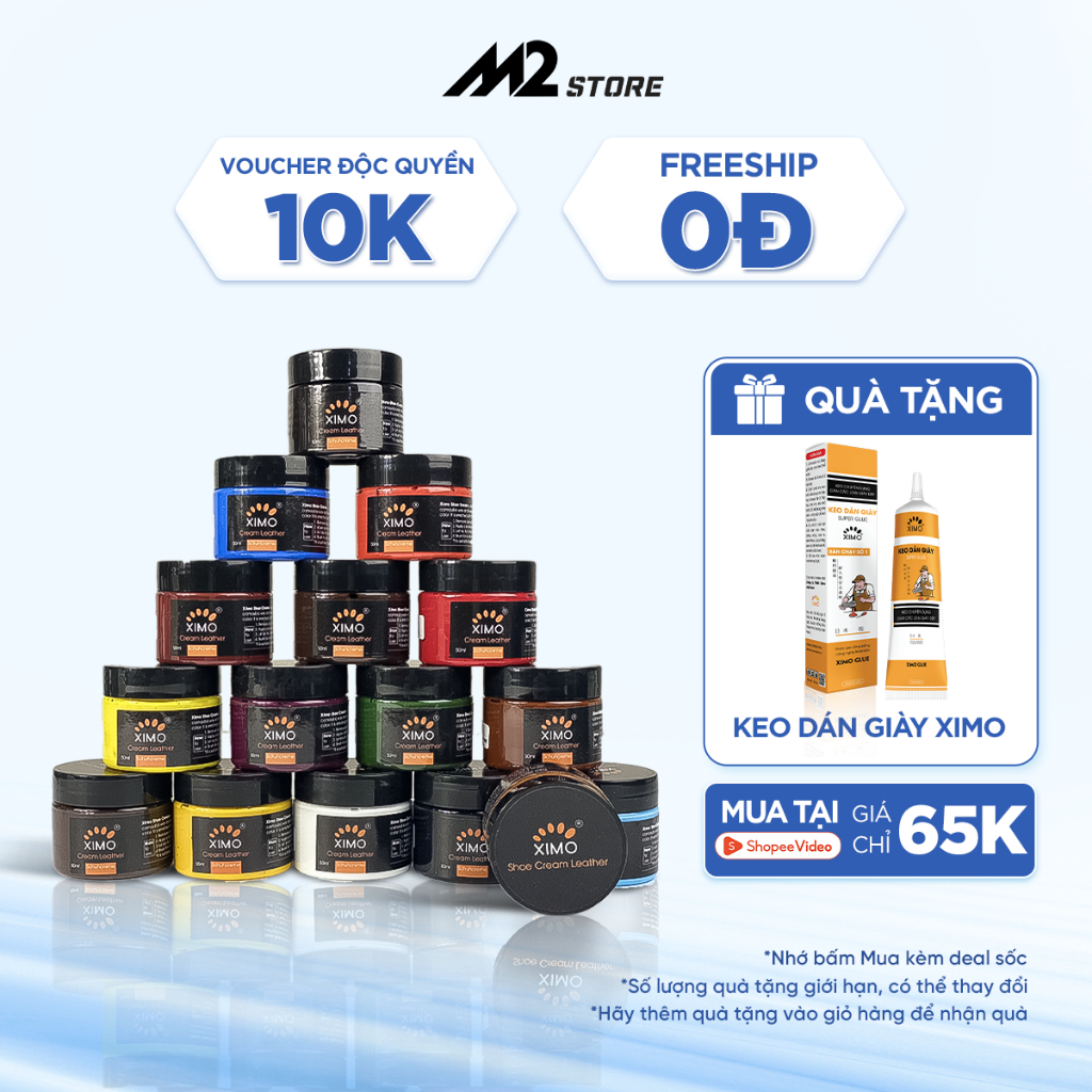 Xi kem đánh giày chuyên sửa vết bong tróc cho đồ da, túi ví, áo, ghế da Ximo Leather Cream (50ml) XDG02