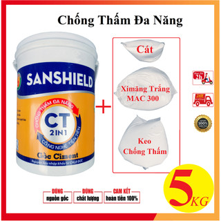 5kg Chống thấm Đa Năng 2IN1, Chống thấm tường sàn, Chống nứt thấm hồ cá, máng xối, sàn sân thượng