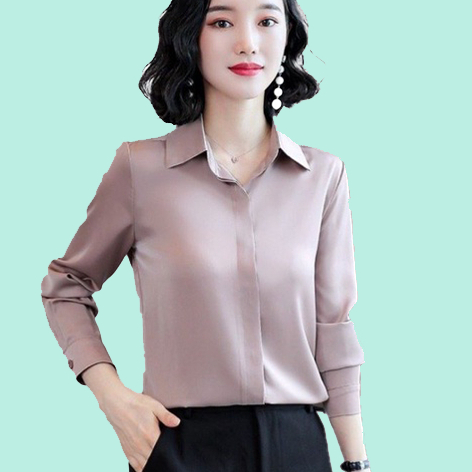 Áo sơ mi nữ đen, trắng sơ mi công sở nữ vải lụa tằm cao cấp | BigBuy360 - bigbuy360.vn