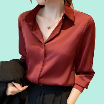 Áo sơ mi nữ đen, trắng sơ mi công sở nữ vải lụa tằm cao cấp | BigBuy360 - bigbuy360.vn