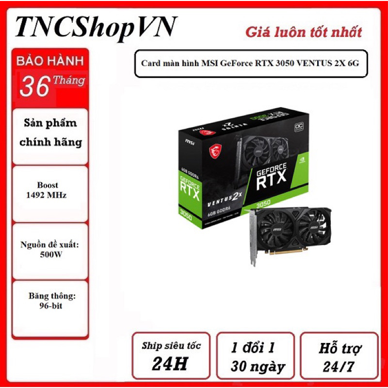 Card Màn Hình MSI RTX 3050 VENTUS 2X 6G OC
