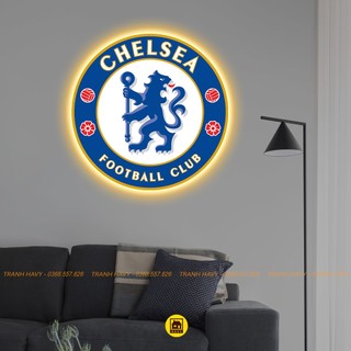Logo led mica tráng gương clb chelsea in uv 8k cao cấp