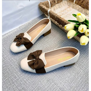 Giày Nữ Búp Bê Mũi Vuông Nơ Xinh Xắn Dễ Thương A5