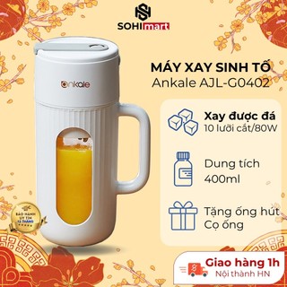Máy xay sinh tố cầm tay chính hãng 80W xay được đá, máy xay cầm tay 10 lưỡi cắt dung tích 400ml, BH 12 tháng.